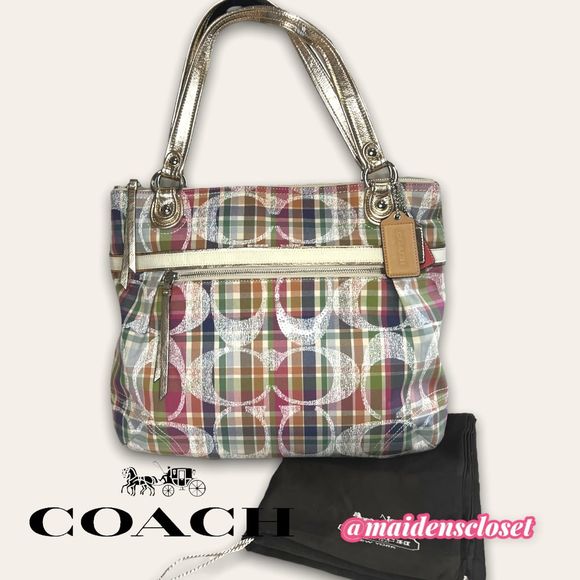 New Rare Poppy Daisy Madras Glam Tote - Picture 10 of 11